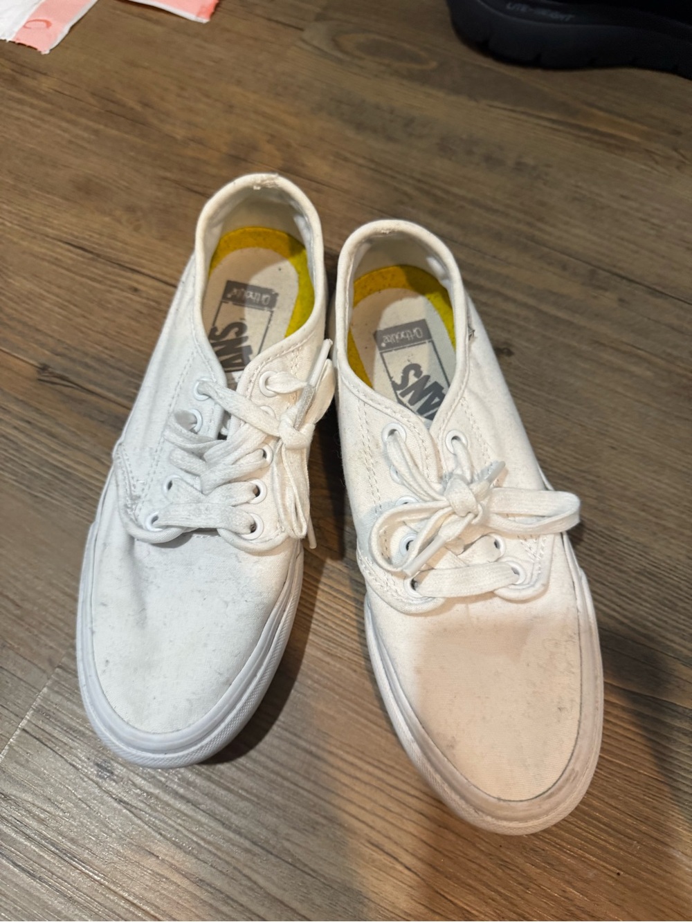 Vans Kids White Canvas Lace-Up Sneakers